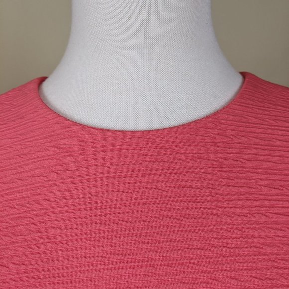 Sandra Darren Coral and Black Short Sleeve Midi Dress Size 10 - Picture 3 of 16